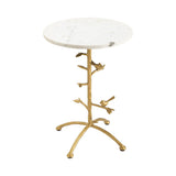 Tweety Bird White/Gold Accent Table by Crestview at Eve Furniture