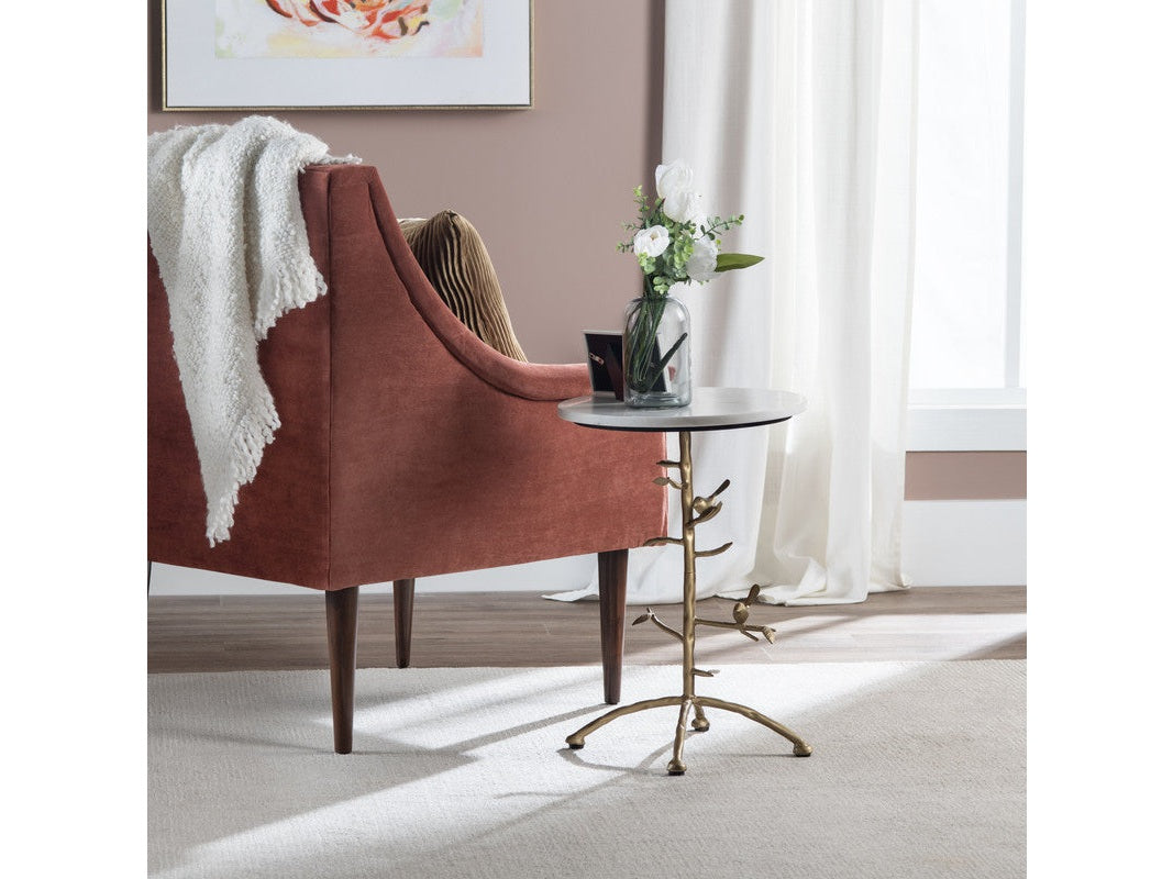 Tweety Bird White/Gold Accent Table by Crestview at Eve Furniture