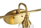 Twilight Three Lights Brushed Gold Contemporary Vanity Light 22"W × 10"H × 7.48"E with Clear Glass by Ashcroft Furniture at Eve Furniture