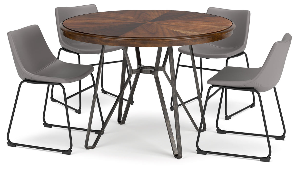 Centiar Brown/Gray Dining Table with 4 Chairs