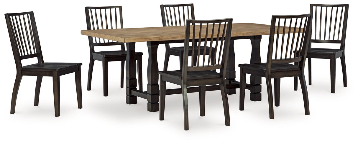 Charterton Two-tone Brown Dining Table and 6 Chairs