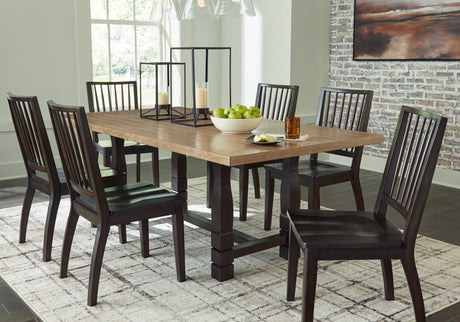 Charterton Two-tone Brown Dining Table and 6 Chairs