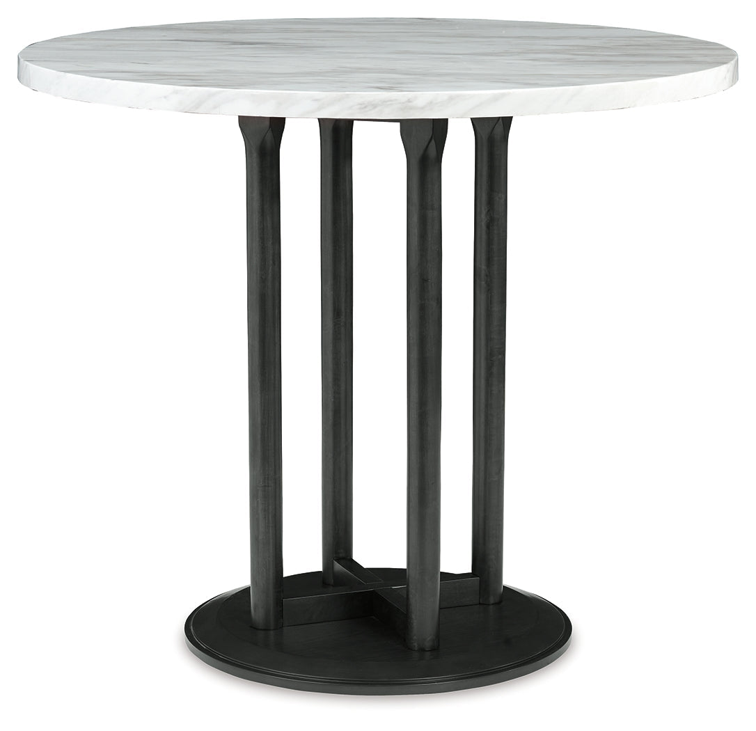 Centiar White/Gray Counter Height Dining Table and 4 Barstools