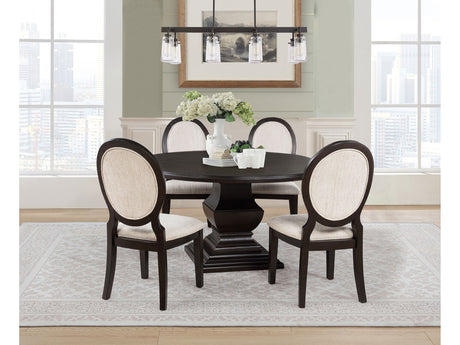 Twyla Dark Cocoa 5-piece Round Wood Dining Room Table Set by Coaster at Eve Furniture