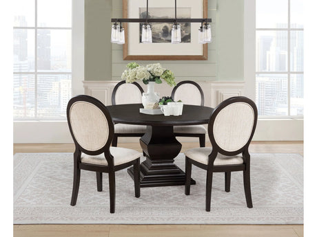 Twyla Dark Cocoa 5-piece Round Wood Dining Room Table Set by Coaster at Eve Furniture