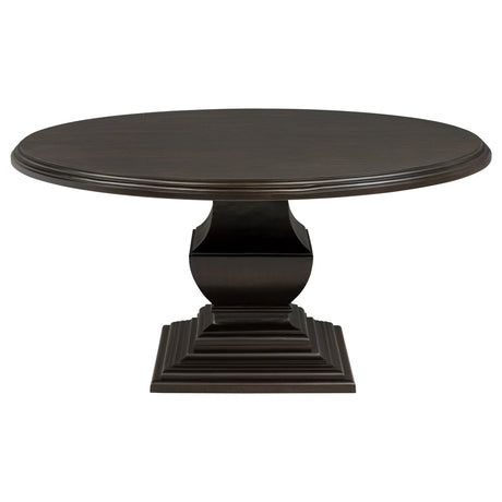 Twyla Dark Cocoa 60-inch Round Wood Dining Room Table by Coaster at Eve Furniture