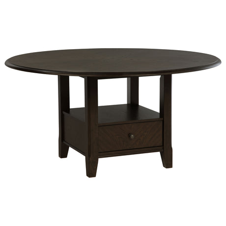 Twyla Dark Cocoa 7-Piece Round Wood Dining Room Set by Coaster at Eve Furniture