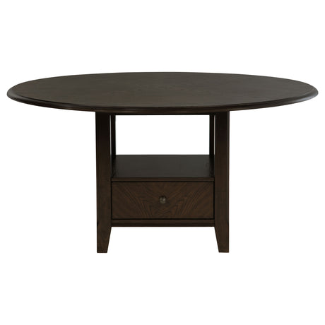 Twyla Dark Cocoa 7-Piece Round Wood Dining Room Set by Coaster at Eve Furniture