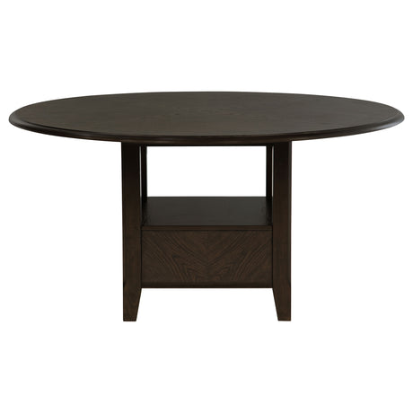 Twyla Dark Cocoa 7-Piece Round Wood Dining Room Set by Coaster at Eve Furniture
