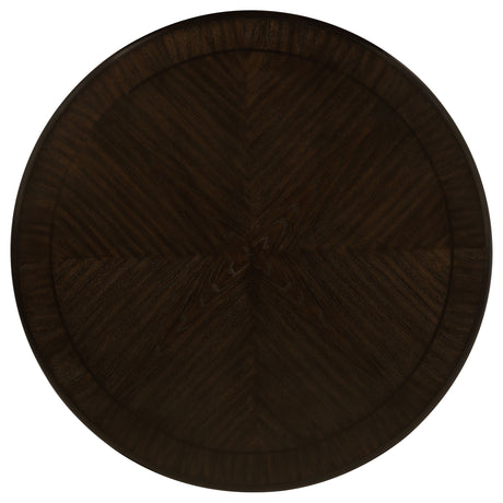 Twyla Dark Cocoa 7-Piece Round Wood Dining Room Set by Coaster at Eve Furniture