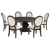 Twyla Dark Cocoa 7-piece Round Wood Dining Room Table Set by Coaster at Eve Furniture