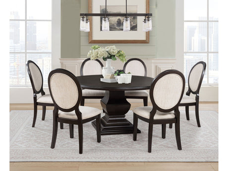 Twyla Dark Cocoa 7-piece Round Wood Dining Room Table Set by Coaster at Eve Furniture