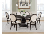 Twyla Dark Cocoa 7-piece Round Wood Dining Room Table Set by Coaster at Eve Furniture