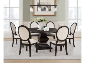Twyla Dark Cocoa 7-piece Round Wood Dining Room Table Set by Coaster at Eve Furniture