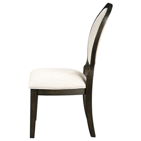 Twyla Oval Dark Cocoa Back Dining Side Chair Dark Cocoa (Set of 2) by Coaster at Eve Furniture