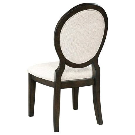 Twyla Oval Dark Cocoa Back Dining Side Chair Dark Cocoa (Set of 2) by Coaster at Eve Furniture