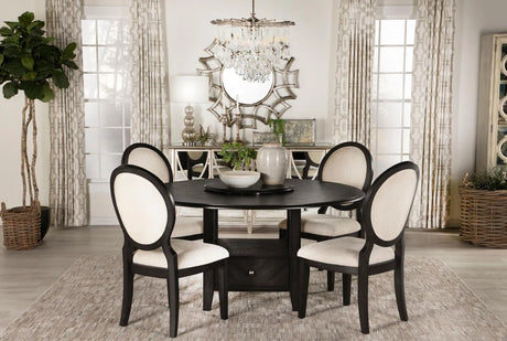 Twyla Oval Dark Cocoa Back Dining Side Chair Dark Cocoa (Set of 2) by Coaster at Eve Furniture