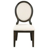 Twyla Oval Dark Cocoa Back Dining Side Chair Dark Cocoa (Set of 2) by Coaster at Eve Furniture