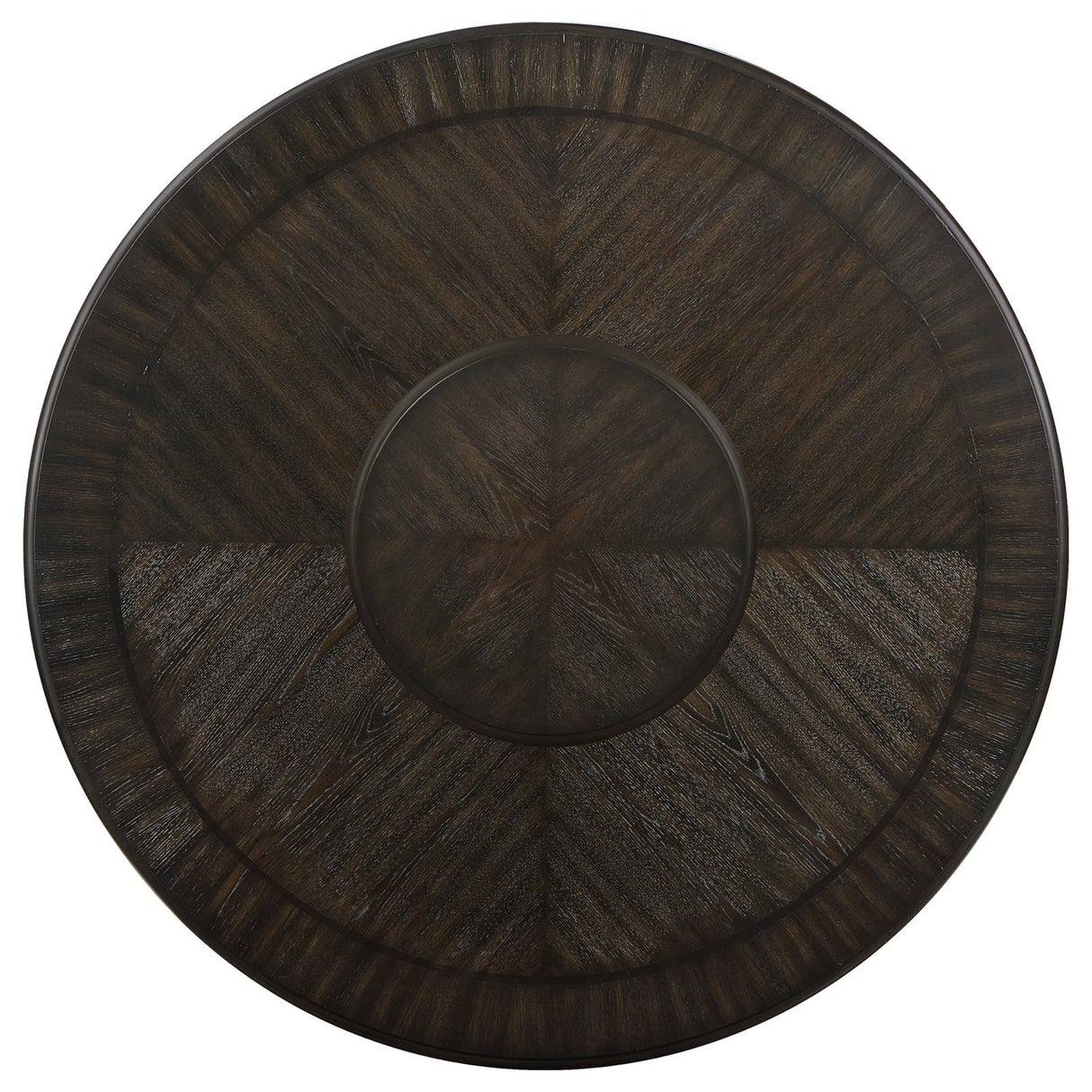 Twyla Dark Cocoa Round Dining Table with Removable Lazy Susan