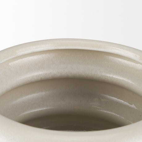 Twyla Short Cream Glazed Floor Vase by Mercana at Eve Furniture