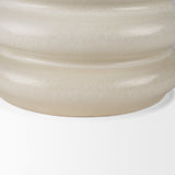 Twyla Short Cream Glazed Floor Vase by Mercana at Eve Furniture