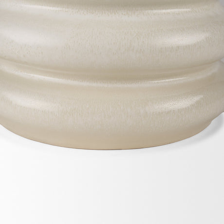 Twyla Short Cream Glazed Floor Vase by Mercana at Eve Furniture