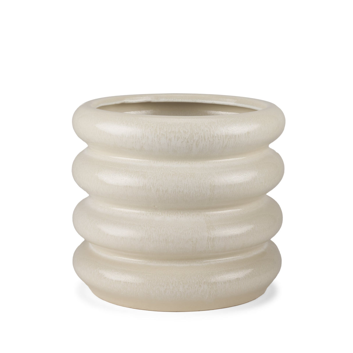 Twyla Short Cream Glazed Floor Vase by Mercana at Eve Furniture