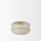 Twyla Short Cream Glazed Ring Pot by Mercana at Eve Furniture