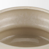 Twyla Short Cream Glazed Ring Pot by Mercana at Eve Furniture