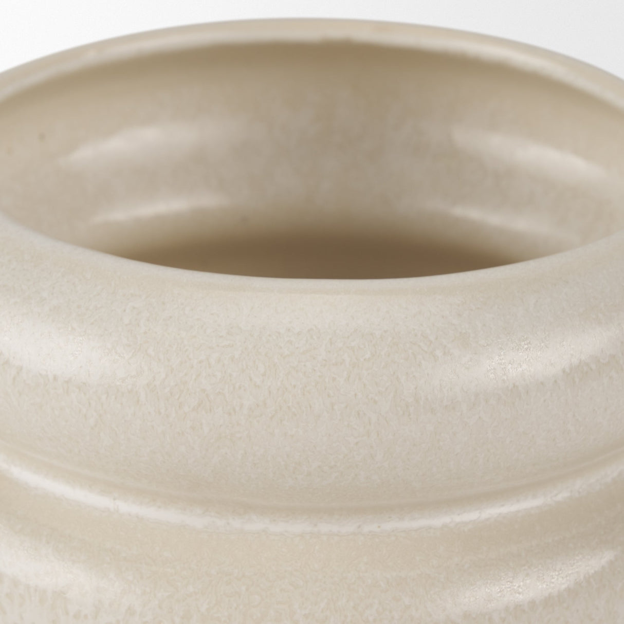Twyla Short Cream Glazed Ring Pot by Mercana at Eve Furniture