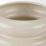 Twyla Short Cream Glazed Ring Pot by Mercana at Eve Furniture