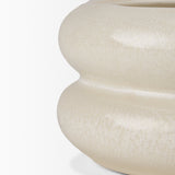 Twyla Short Cream Glazed Ring Pot by Mercana at Eve Furniture