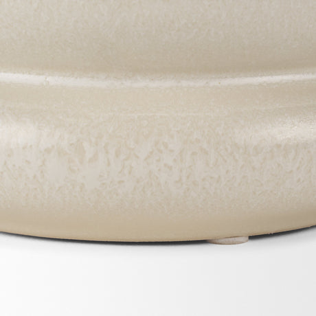 Twyla Short Cream Glazed Ring Pot by Mercana at Eve Furniture