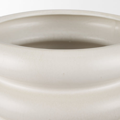 Twyla Tall Cream Glazed Floor Ceramic Vase by Mercana at Eve Furniture
