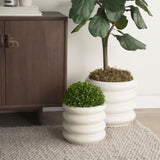 Twyla Tall Cream Glazed Floor Ceramic Vase by Mercana at Eve Furniture