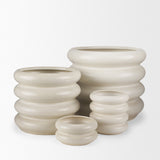 Twyla Tall Cream Glazed Ring Pot by Mercana at Eve Furniture