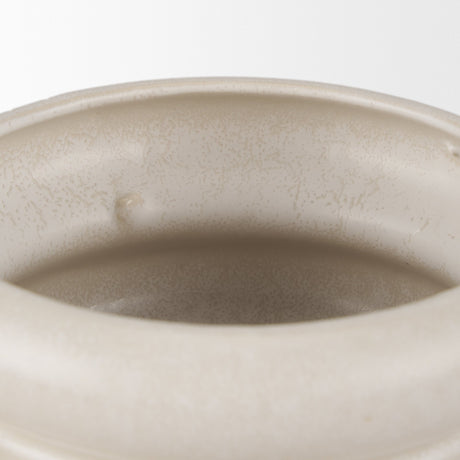 Twyla Tall Cream Glazed Ring Pot by Mercana at Eve Furniture
