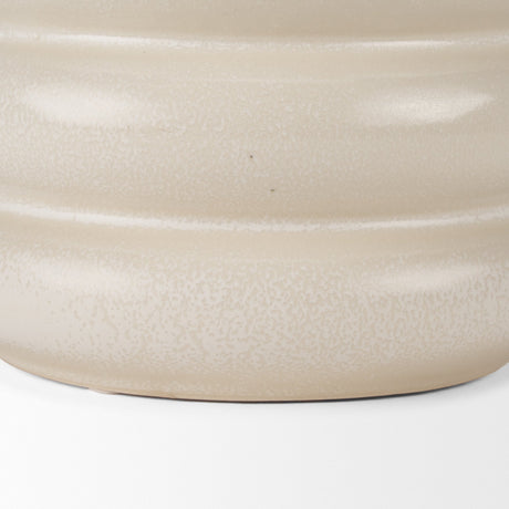 Twyla Tall Cream Glazed Ring Pot by Mercana at Eve Furniture