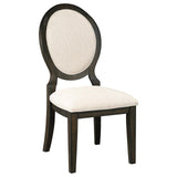 Twyla Upholstered Dining Chairs with Oval Back (Set of 2) Cream/Dark Cocoa