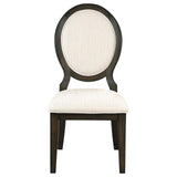 Twyla Upholstered Dining Chairs with Oval Back (Set of 2) Cream/Dark Cocoa