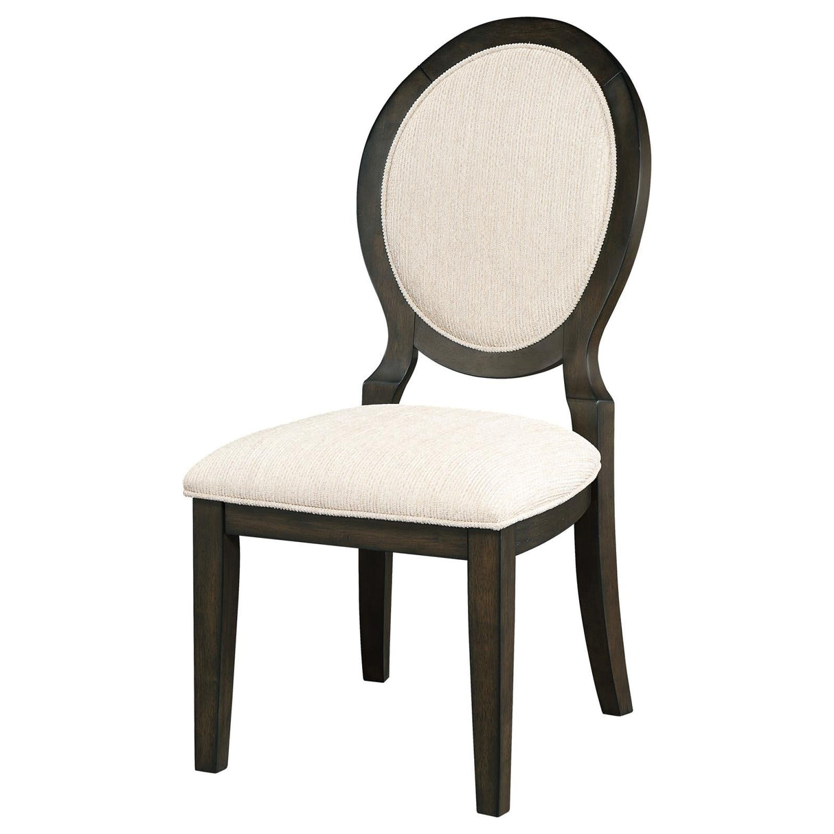 Twyla Upholstered Dining Chairs with Oval Back (Set of 2) Cream/Dark Cocoa