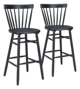 Tyce Black Barstool (Set of 2) by Zuomod at Eve Furniture