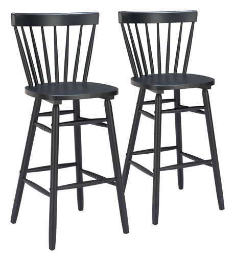 Tyce Black Barstool (Set of 2) by Zuomod at Eve Furniture