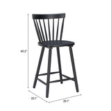 Tyce Black Counter Stool (Set of 2) by Zuomod at Eve Furniture