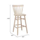 Tyce Natural Barstool (Set of 2) by Zuomod at Eve Furniture