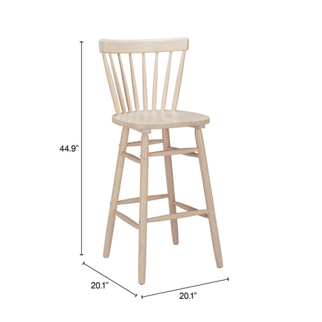Tyce Natural Barstool (Set of 2) by Zuomod at Eve Furniture