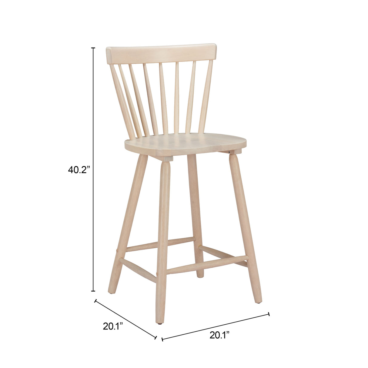 Tyce Natural Counter Stool (Set of 2) by Zuomod at Eve Furniture