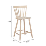 Tyce Natural Counter Stool (Set of 2) by Zuomod at Eve Furniture
