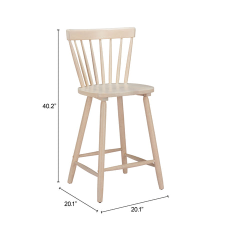 Tyce Natural Counter Stool (Set of 2) by Zuomod at Eve Furniture