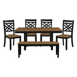 Tyler Black/Brown 65" Dining Room Set by Homelegance at Eve Furniture